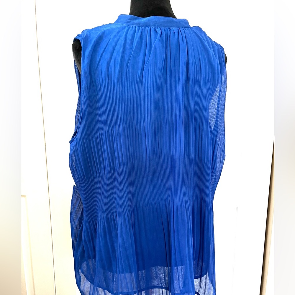 Ellen Tracy Cobalt Sleeveless Pleat & Release Top sz XL - Picture 10 of 13